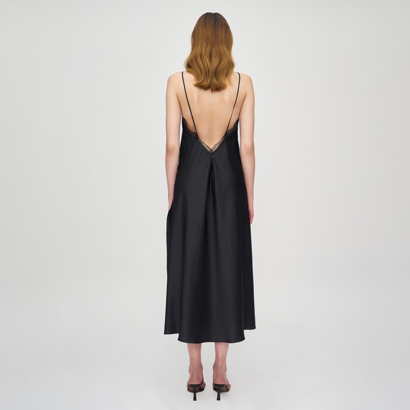 Thumbnail of Lace Detailed Midi Dress - Black image