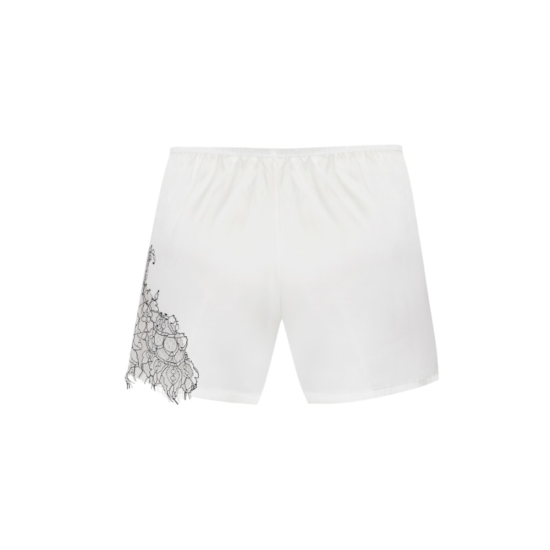 Thumbnail of Lace Detailed Mini Shorts - White image