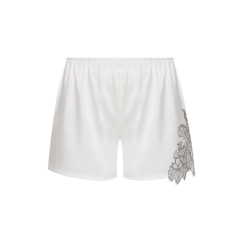 Thumbnail of Lace Detailed Mini Shorts - White image