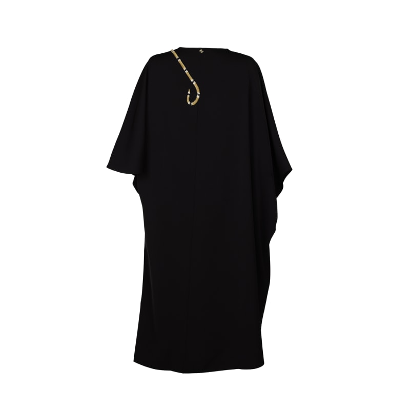 Thumbnail of Laines Couture Asymmetric Blouse Cape With Embellished Black & Gold Wrap Snake image