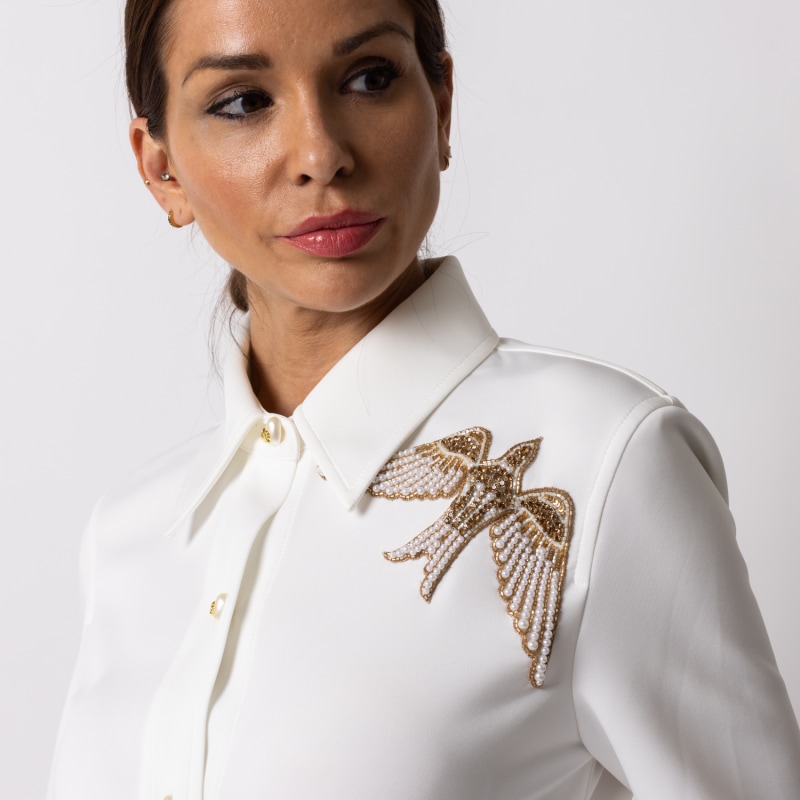 Thumbnail of Laines Couture Shirt With Embellished Pearl Bird Shirt image