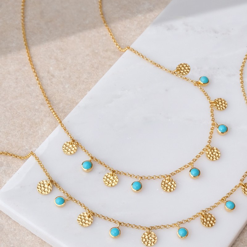 Thumbnail of Lakshmi Gold Vermeil Necklace - Turquoise image