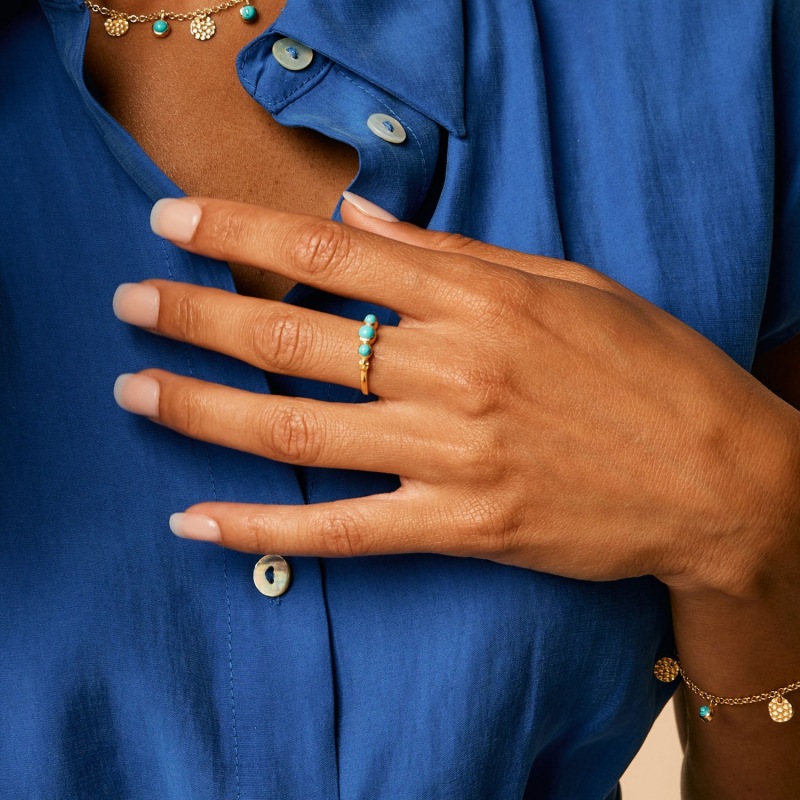 Thumbnail of Lakshmi Gold Vermeil Ring - Turquoise image