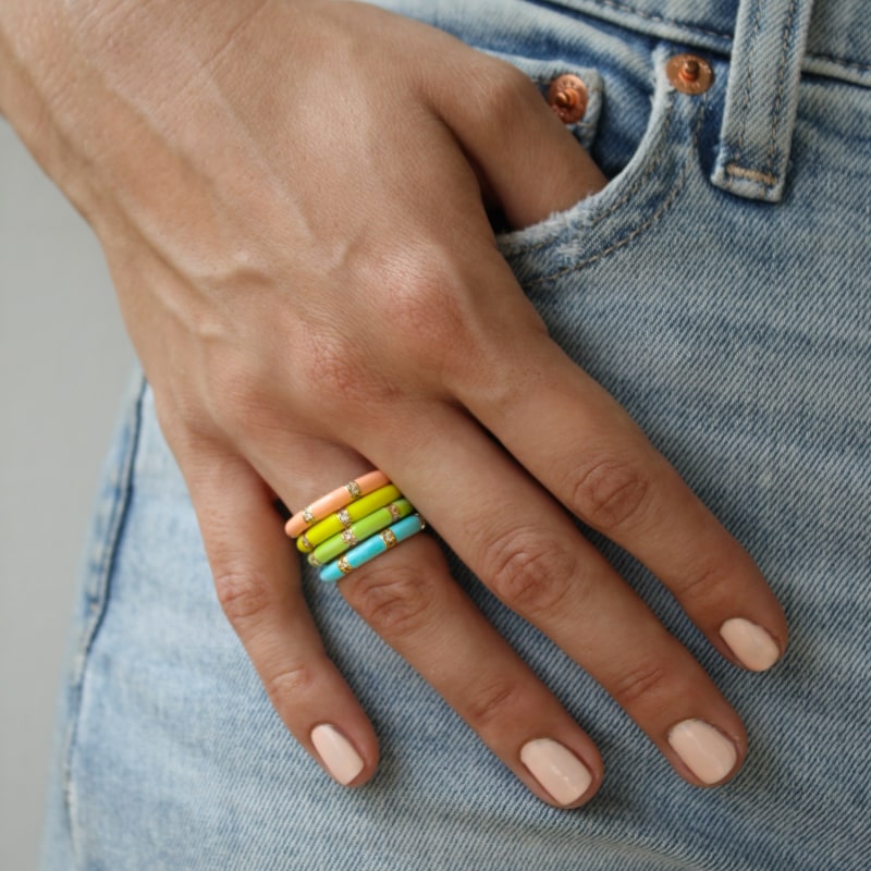 Enamel stackable rings cheap