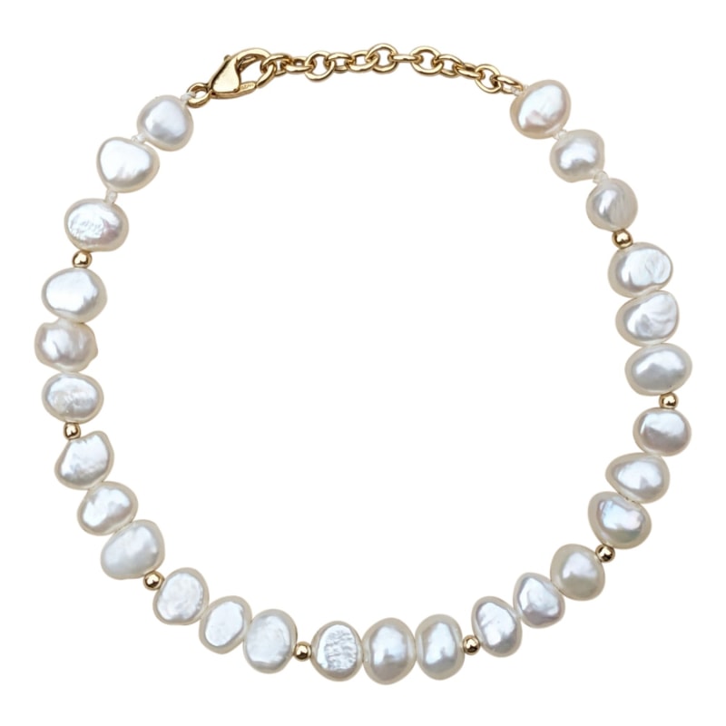 Thumbnail of Lana Baroque Pearl Bead Gold Filled Bracelet image