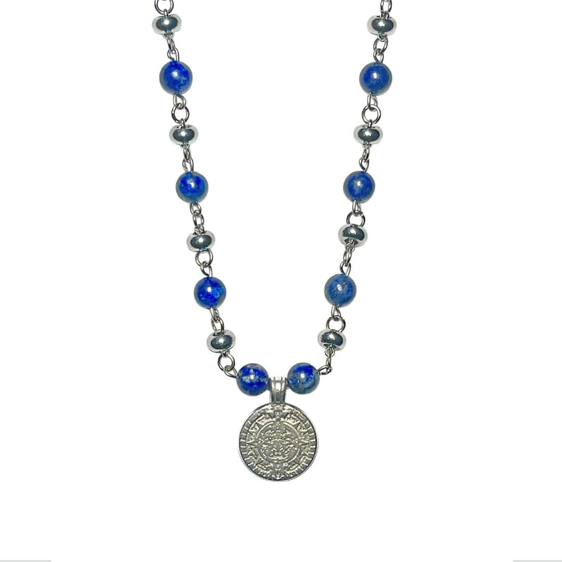 Thumbnail of Lapis Lazuli Coin Necklace image