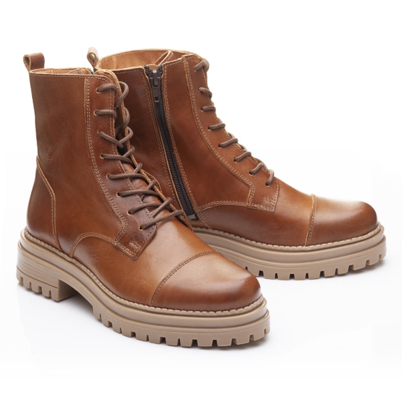 Thumbnail of Lara Chunky Boots In Tan Leather image