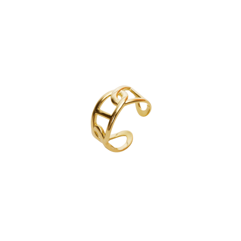 Sterling Silver Chain Ring İn Gold | Spero London | SilkFred US