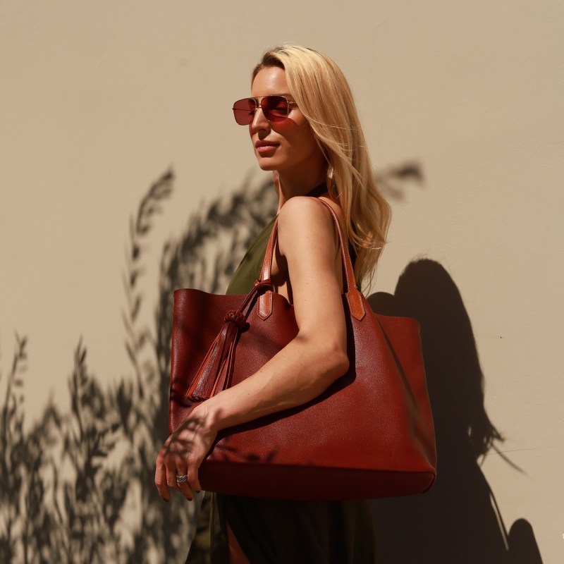 Slouchy leather tote bag shop