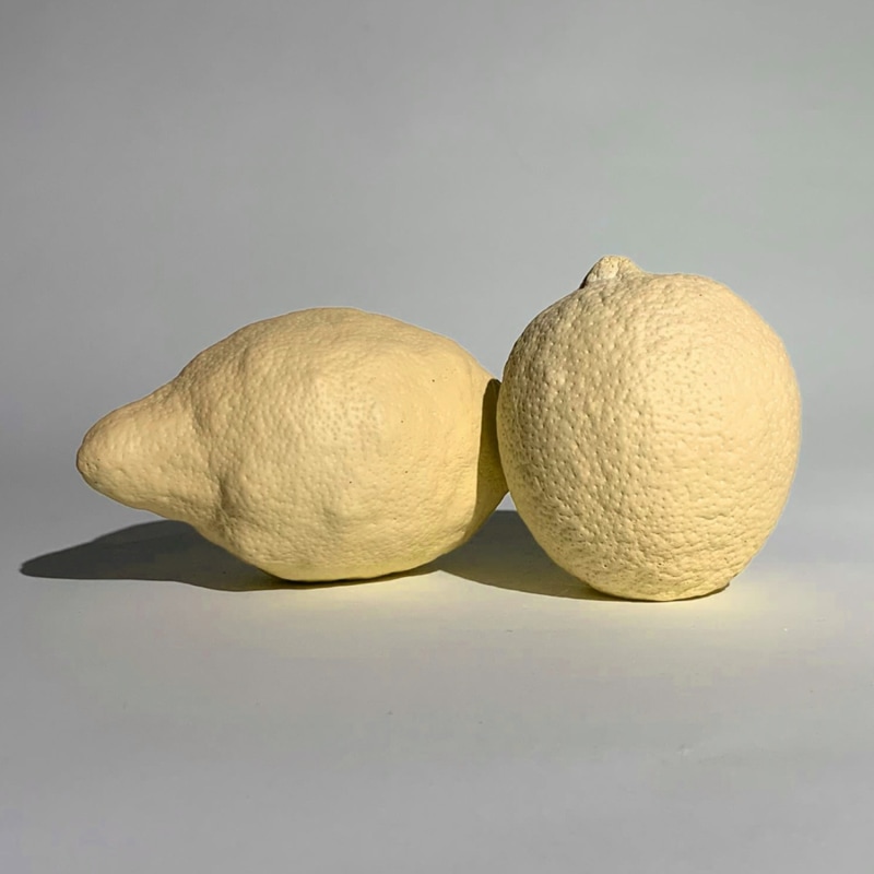 Thumbnail of Large Ornamental Concrete Lemon Set Of Two Yellow image