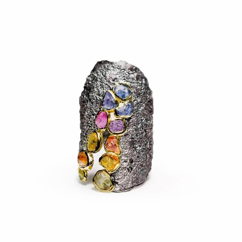 Latunia Fancy Sapphire Ring German Kabirski Wolf Badger