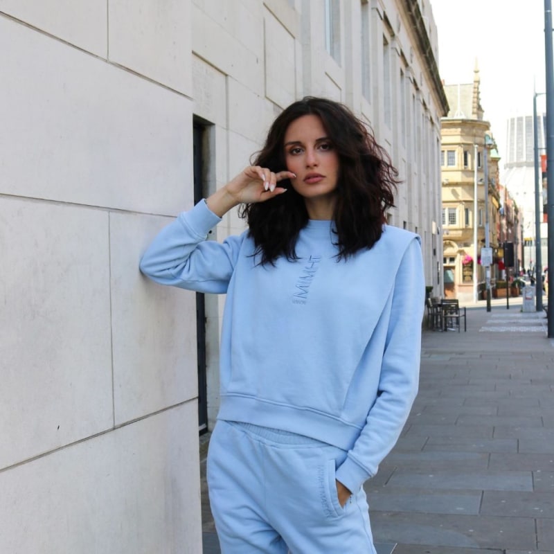 Shoulder padded sweatshirt shop