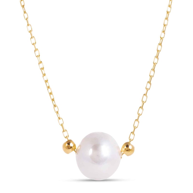 Thumbnail of Laura Gold Chain Necklace With White Pearl image