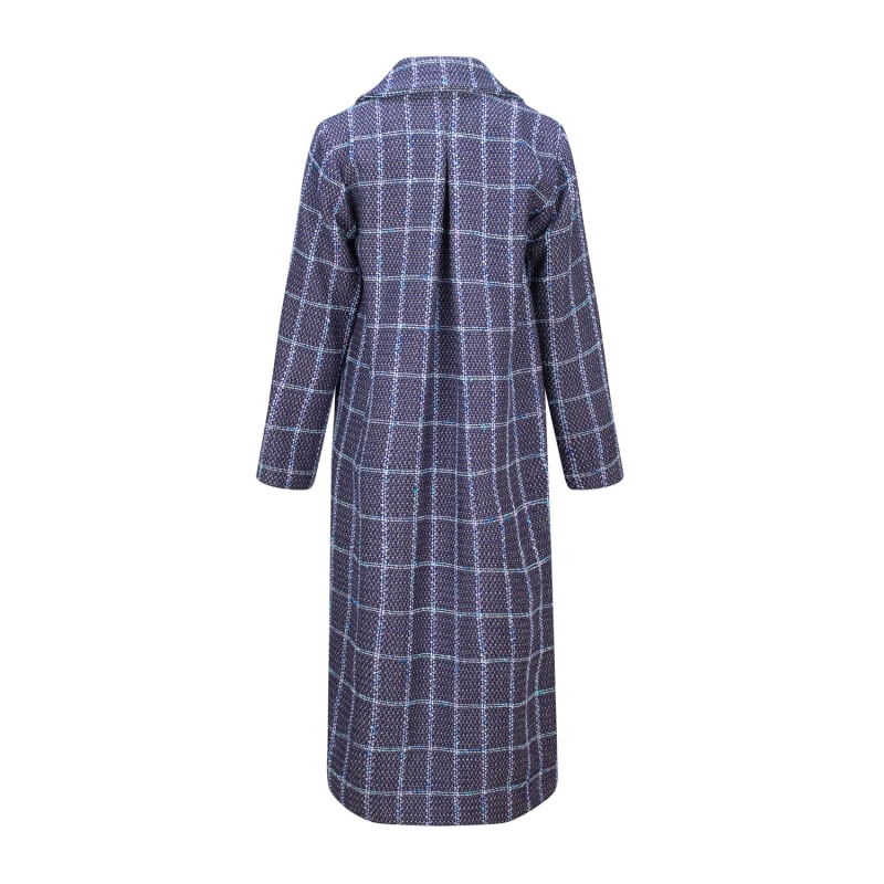 Thumbnail of Lavender Check Oversized Long Wool Coat image