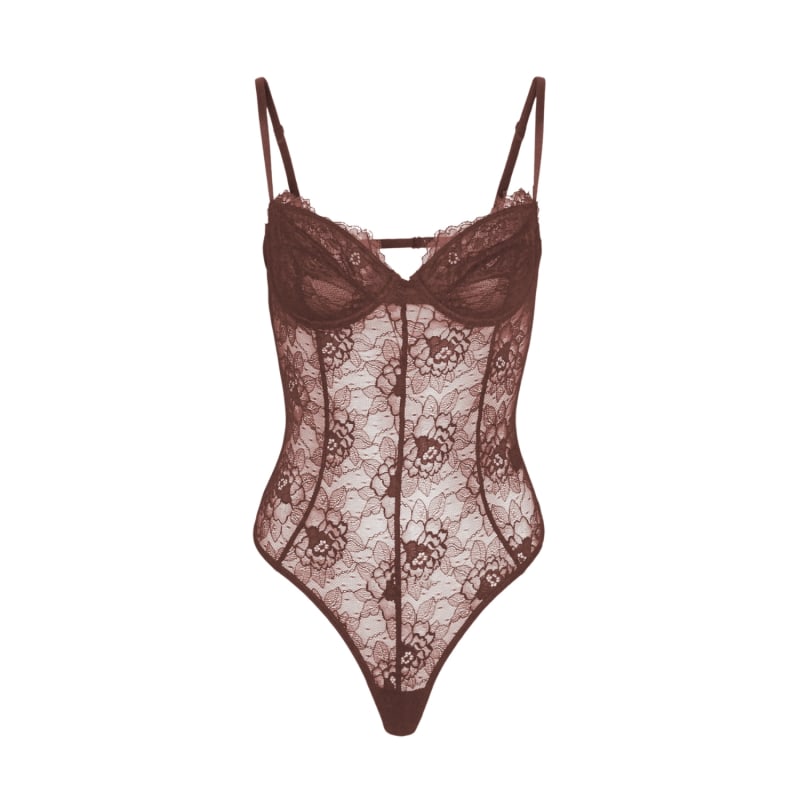 Brown lace bodysuit clearance