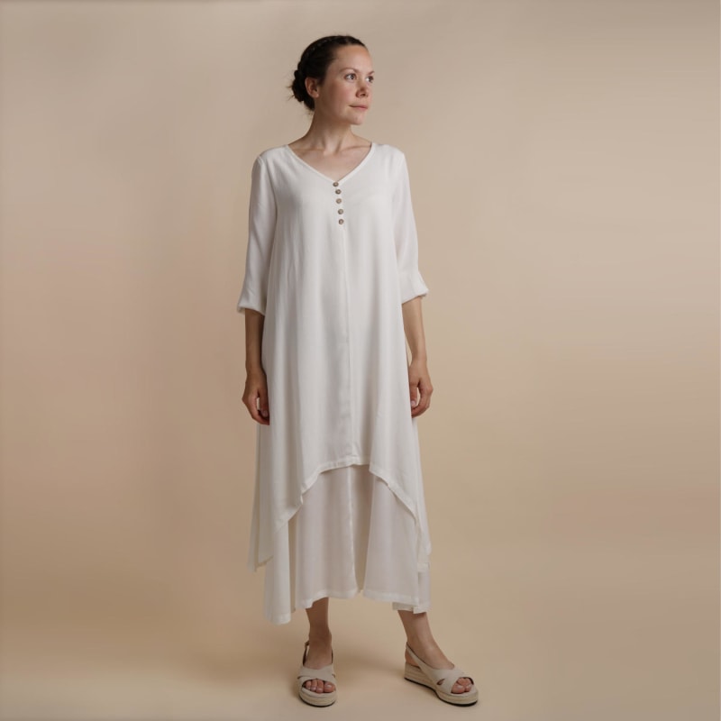 Thumbnail of Layered Dress Chelsea White Floaty Comfortable Feminine Dress image