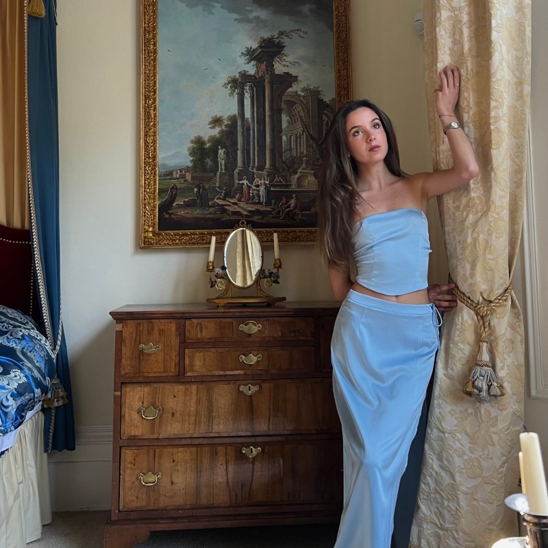 Thumbnail of Lazuline Blue Silk Maxi Skirt image