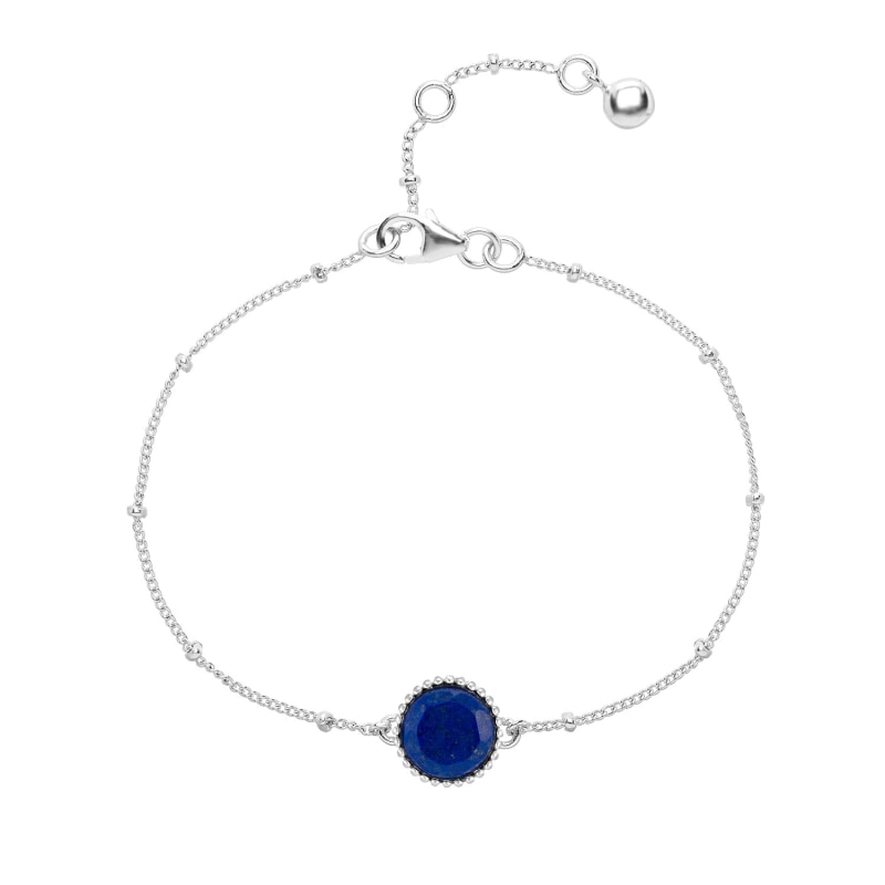 Thumbnail of Barcelona Silver September Birthstone Bracelet Lapis Lazuli image