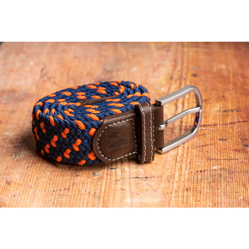 Leather Braided Belt - Orange