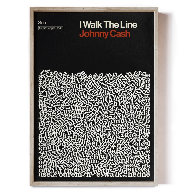 Thumbnail of I Walk The Line - Johnny Cash - Song Lyric Print image