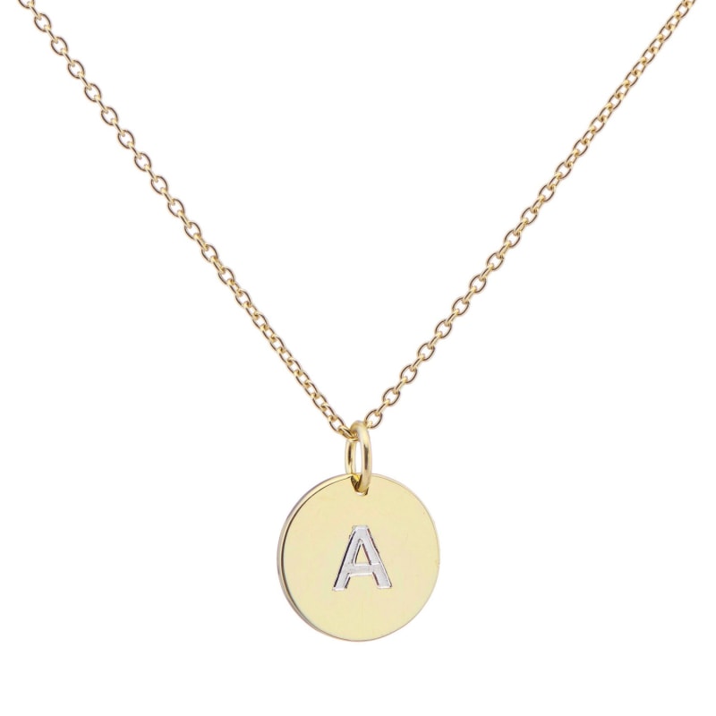 Thumbnail of Westwick Yellow Gold Vermeil Disc Initial Necklace image