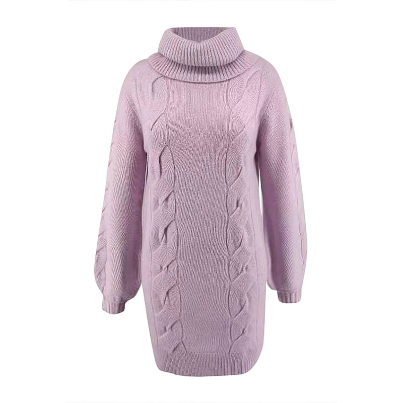 Purple turtleneck sweater dress outlet