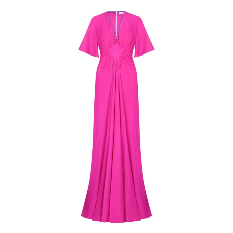 Thumbnail of Long Jessie Dress Hot Pink Silk Georgette image