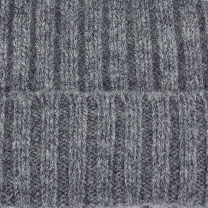 Thumbnail of Unisex Lambswool Ribbed Beanie - Grey image