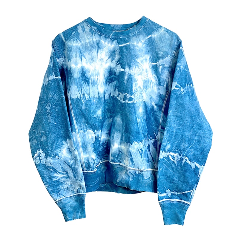 Thumbnail of Indigo Shibori Tie Dye Reconstructed Sweatshirt - Blue image