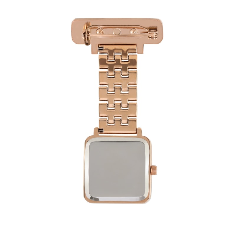 Thumbnail of Annie Apple Square Silver/Rose Gold Link Bracelet Watch image