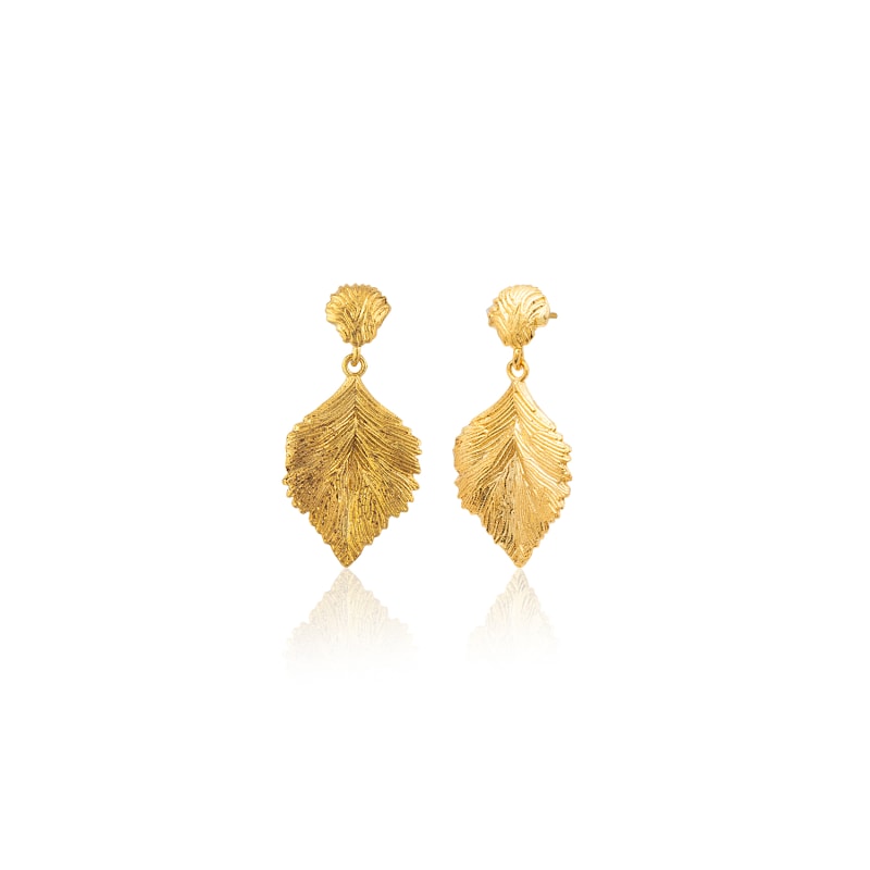 Thumbnail of Leaf Drop Earrings - Gold image