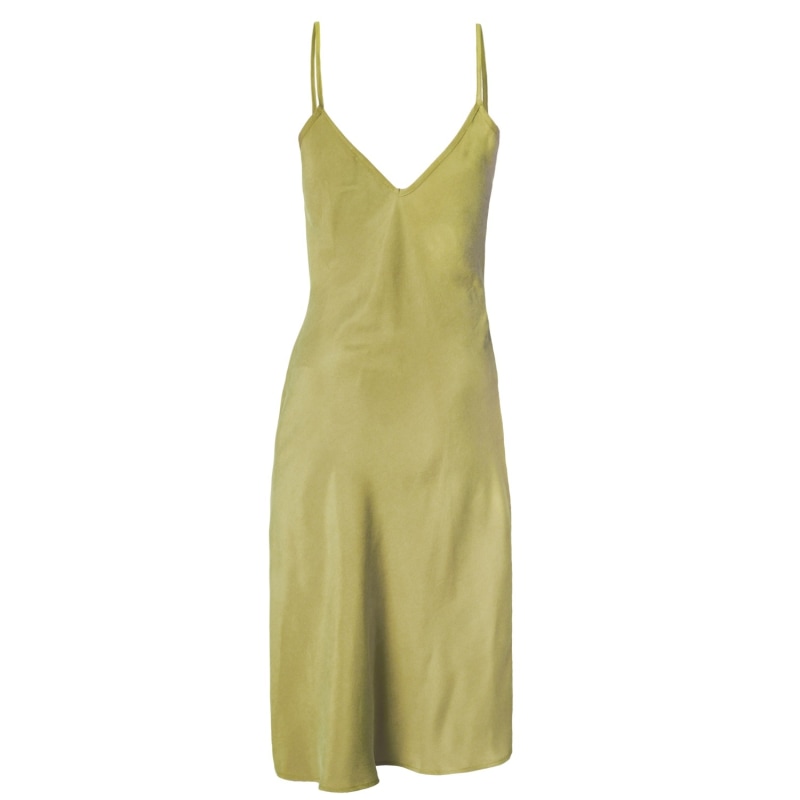 Thumbnail of Leaf Green Vegan Silk Slip Dress image