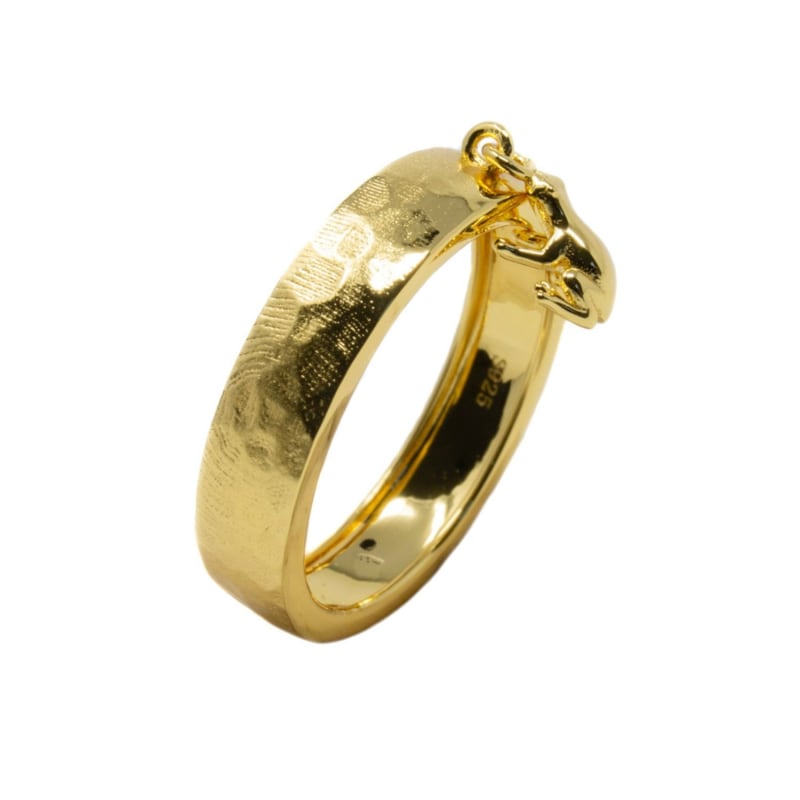 Leaping Frog Ring Gold NASI SILVER Wolf Badger