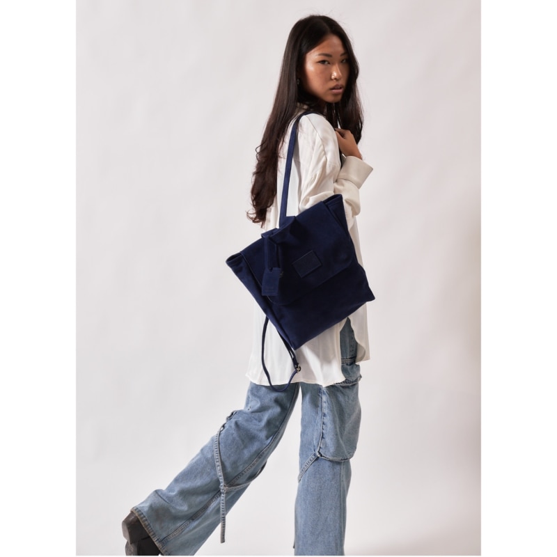 Thumbnail of Leather Backpack Blue Upper West Side Collection image
