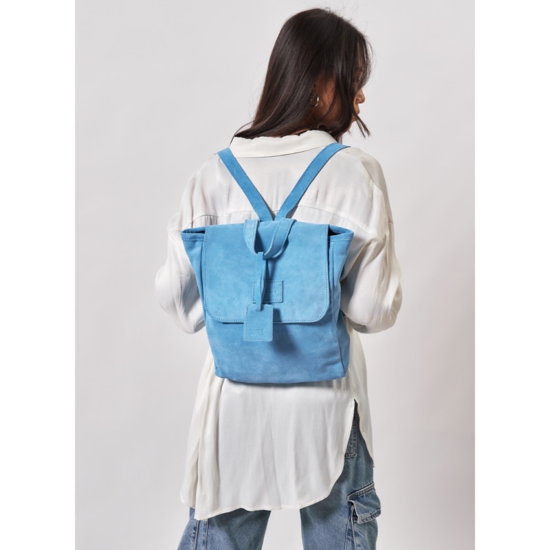 Light blue leather backpack shop