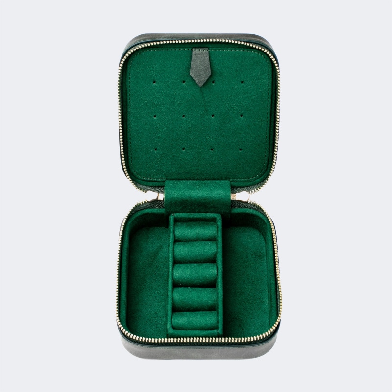 Thumbnail of Leather Travel Jewelry Case - Emerald image