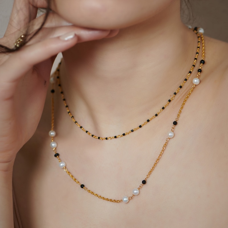 Thumbnail of Leb Gold Vermeil Black Onyx Necklace image