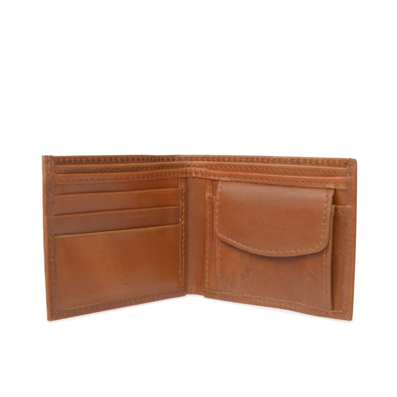 Thumbnail of Classic Tan Leather Wallet With Coin Pocket image