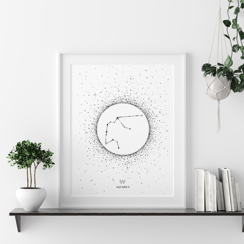 Thumbnail of 'Aquarius Star Sign' - Fine Art Print A5 image