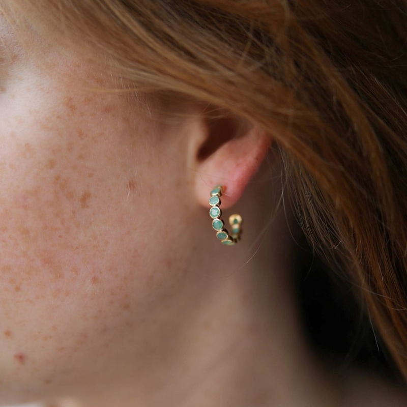 Thumbnail of Ortigia Chrysoprase Hoop Earrings image