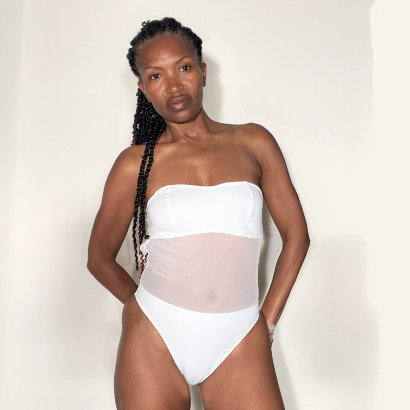 Thumbnail of Leme Mesh One Piece Swimsuit - White image