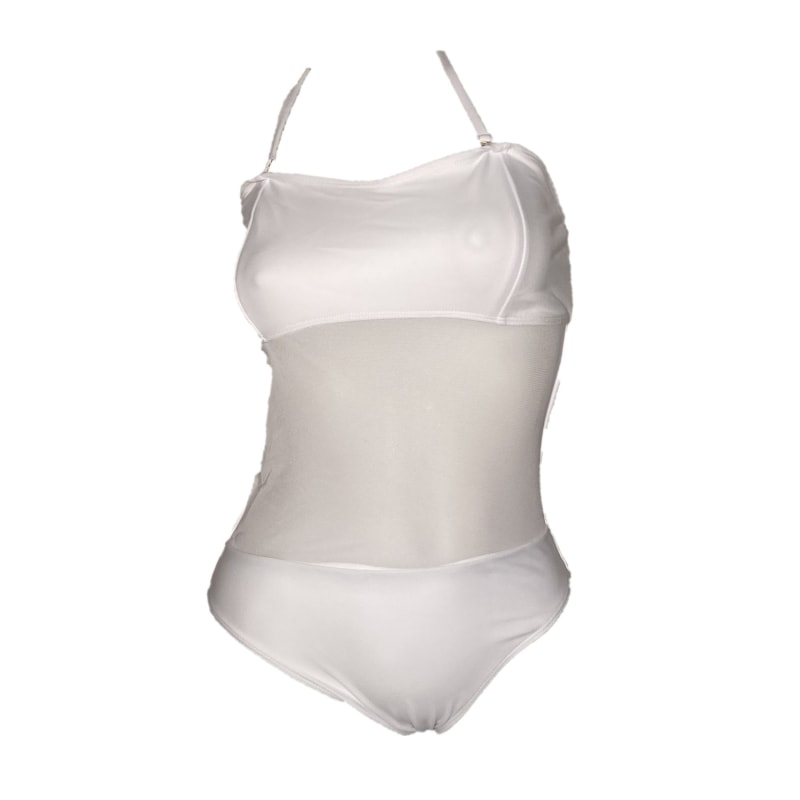 Leme Mesh One Piece Swimsuit White Brasini Swimwear Wolf Badger