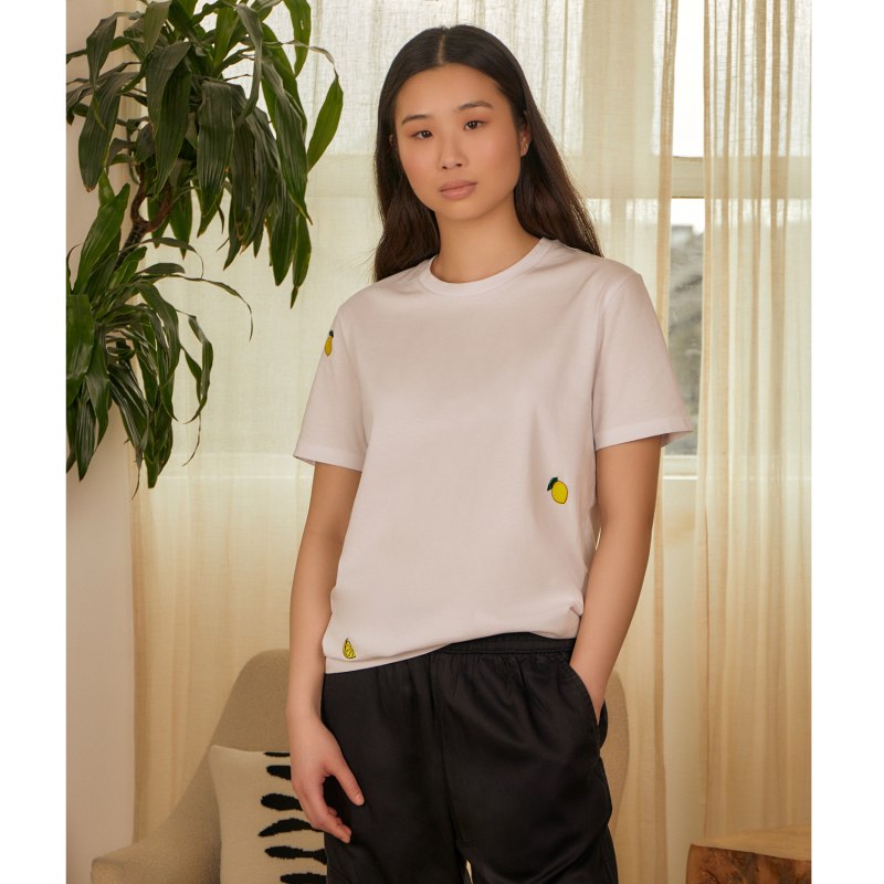 Thumbnail of Lemon Embroidered Organic Cotton T-Shirt image