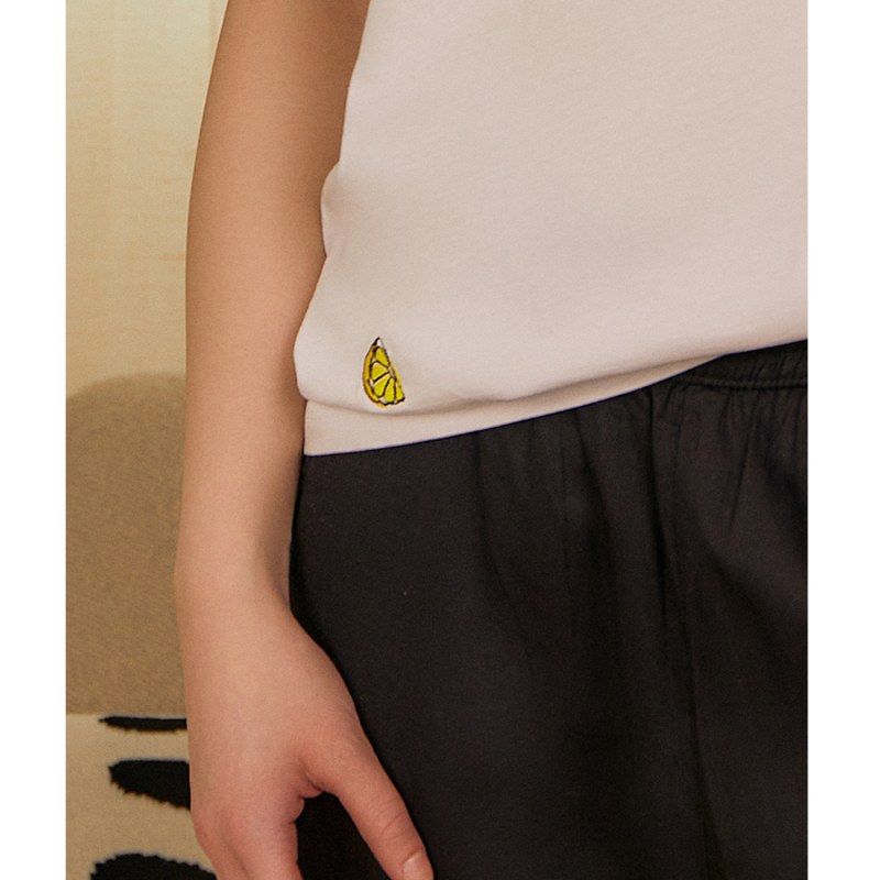 Thumbnail of Lemon Embroidered Organic Cotton T-Shirt image