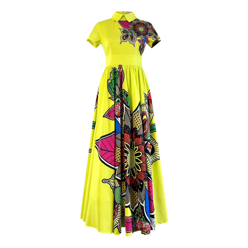 Thumbnail of Floral Bold Print Vintage Maxi Dress image