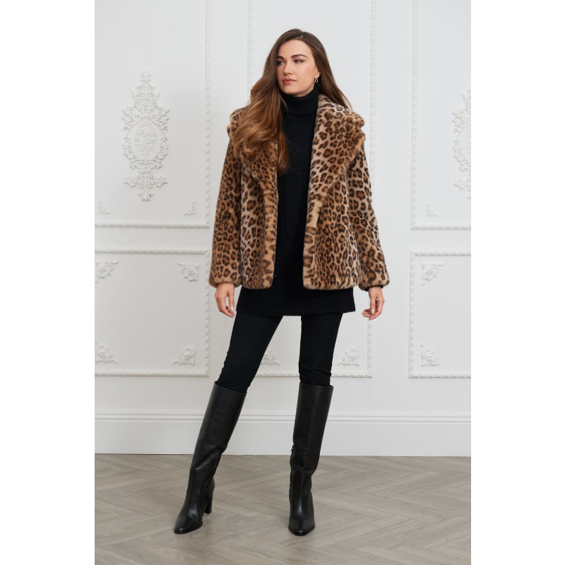 Thumbnail of Lena Leopard Faux Fur Jacket image