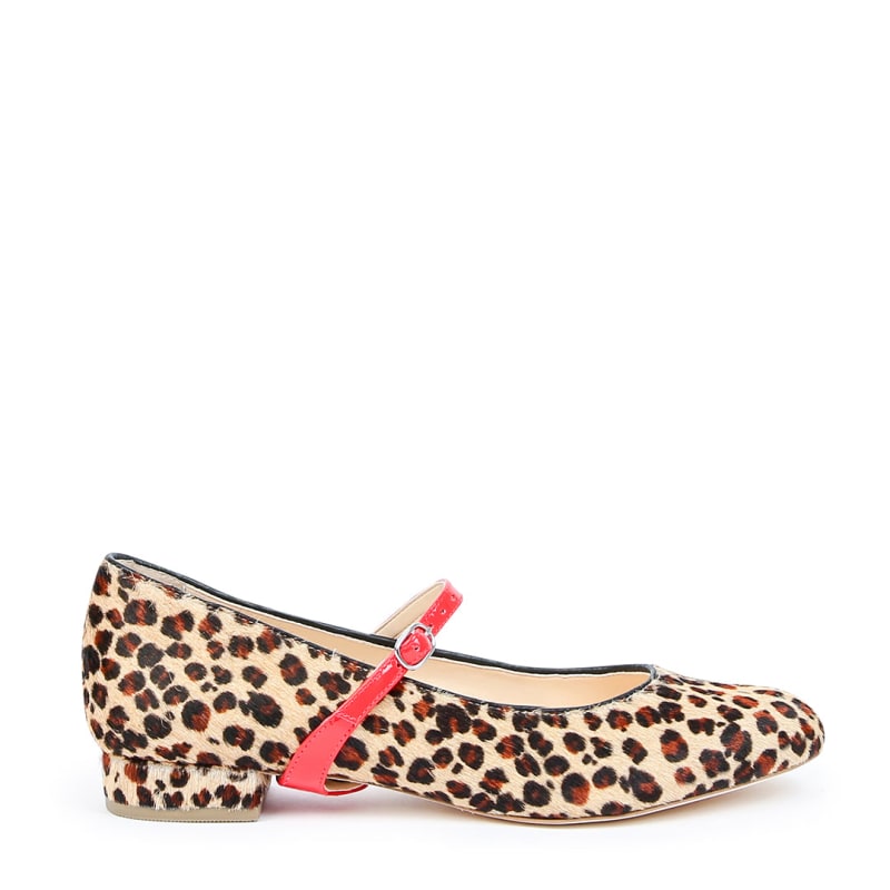 Tina Leopard Print Calf Hair Ballet Flat – SAMBAG