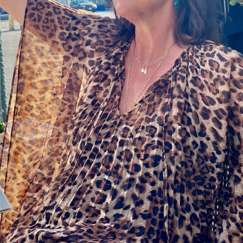 Thumbnail of Leopard Chiffon Pleated Caftan image