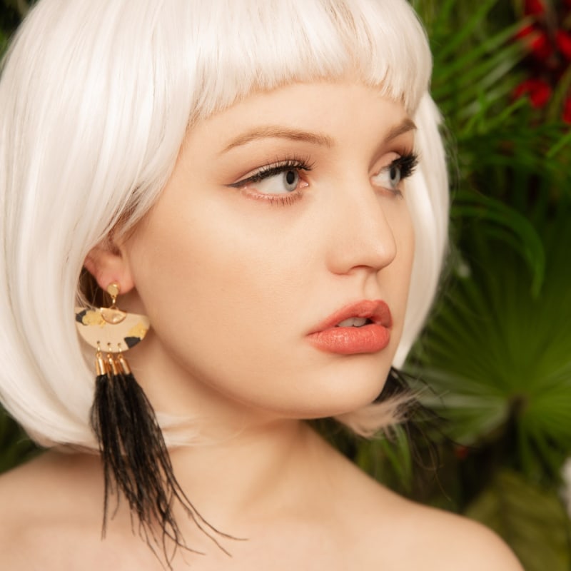 Leopard tassel earrings top