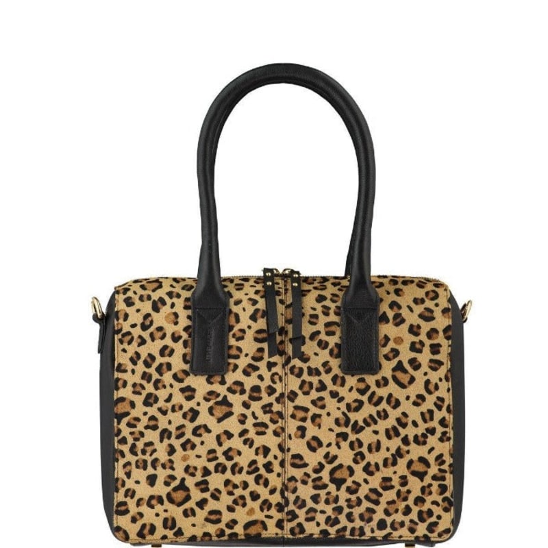 Fossil leather and leopard print bag hotsell